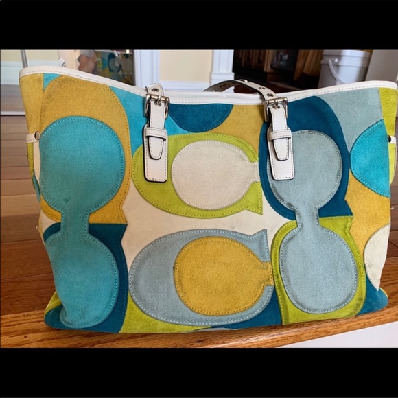 Coach Limited Edition Suede Tote Handbag - Picture 4 of 8